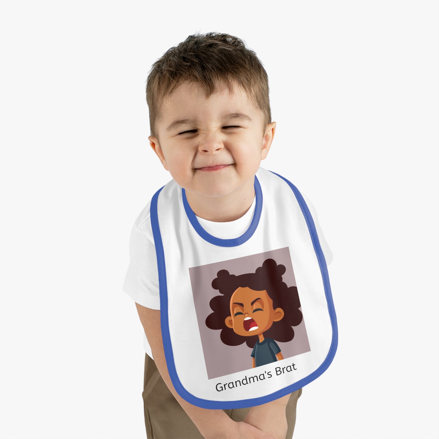 Baby Contrast Trim Jersey Bib